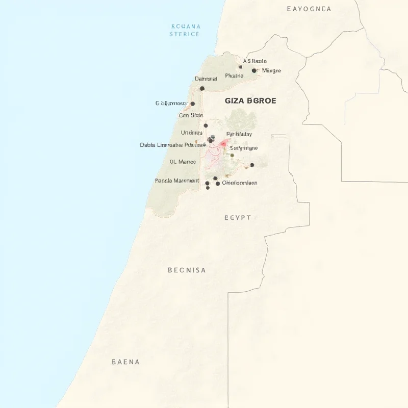 Map of Gaza and surrounding areas