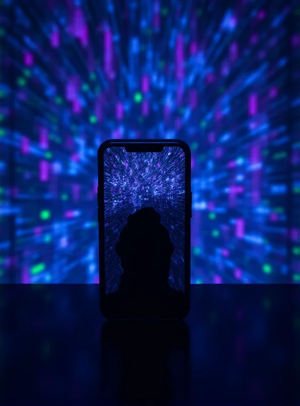 Silhouette of a smartphone with digital data streams, representing privacy concerns