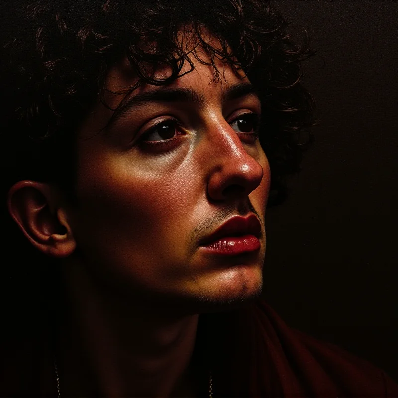 A close-up of a Caravaggio painting, highlighting the dramatic lighting and emotional intensity