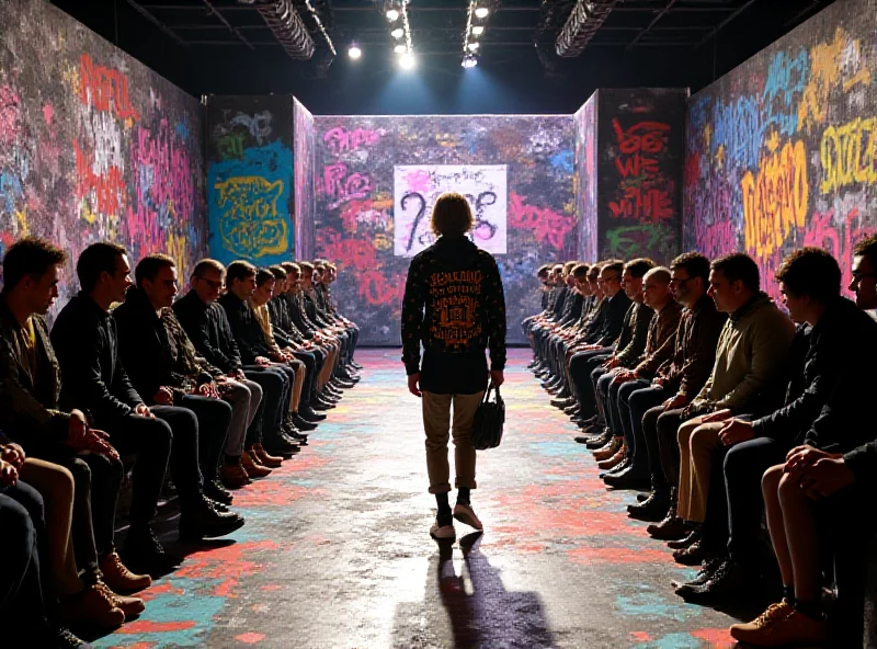 Graffiti art at Diesel's Milan Fashion Week show