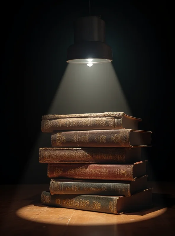 A stack of books with a spotlight shining on them, symbolizing the Streisand effect.