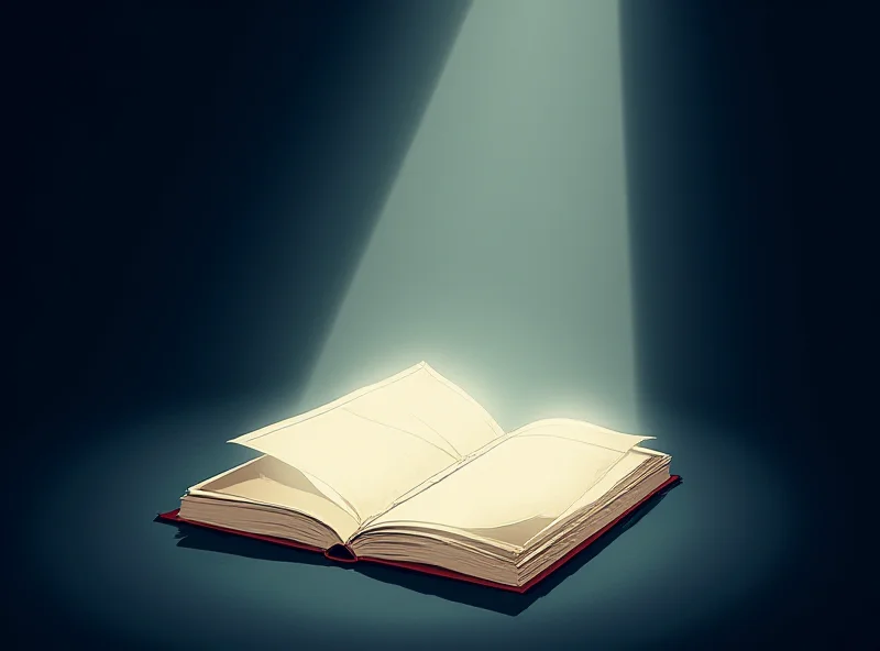 Illustration of the Streisand effect with a spotlight on a book