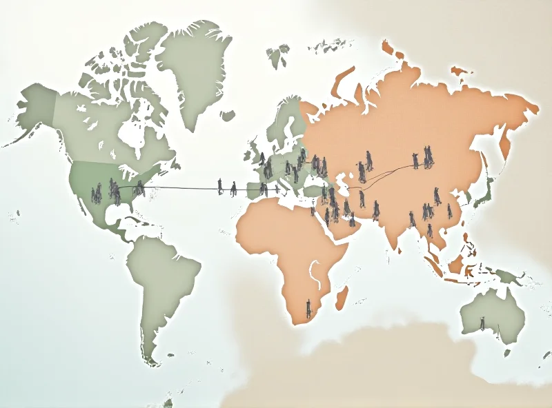 A map highlighting France and Algeria with a dotted line connecting them, symbolizing the migratory dispute.