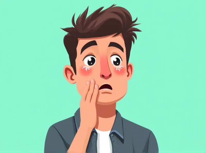 Illustration of a young man crying, but in a positive and expressive way, not necessarily sad.