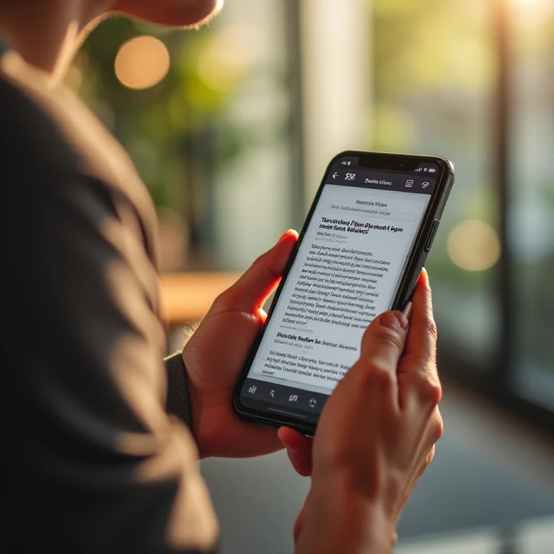 A person holding a smartphone with a Hacker News website on the screen.