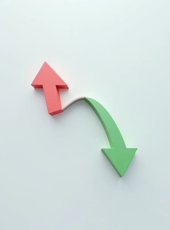 A downward trending stock chart with a red arrow pointing down, next to an upward trending stock chart with a green arrow pointing up.