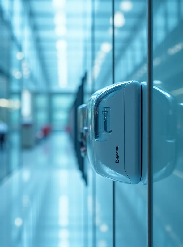 Conceptual image of a ventilator with a Dyson logo, next to a hospital building.