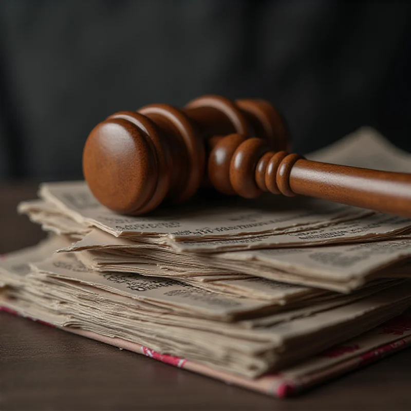 A gavel resting on a stack of papers, symbolizing the ongoing Covid inquiry and its legal proceedings.