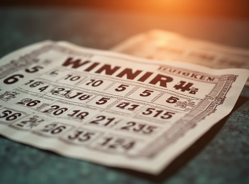 Image of a winning lottery ticket