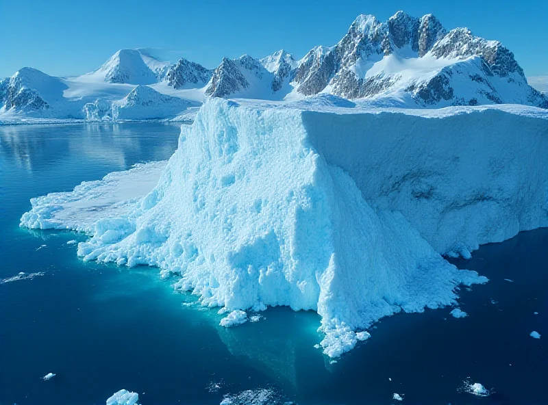 Satellite image of the A23a iceberg near South Georgia, highlighting its massive size relative to the island.