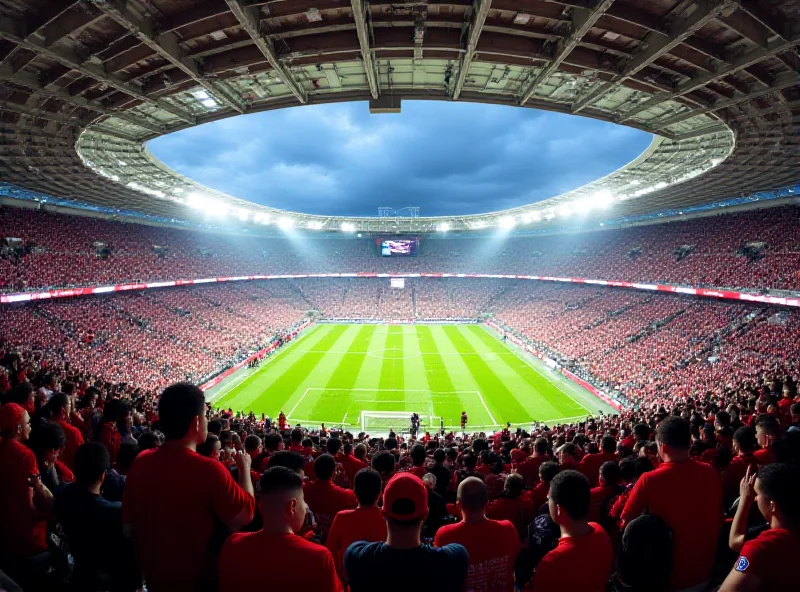 A panoramic view of a football stadium packed with fans, showcasing the intense atmosphere of a Turkish Super Lig match.