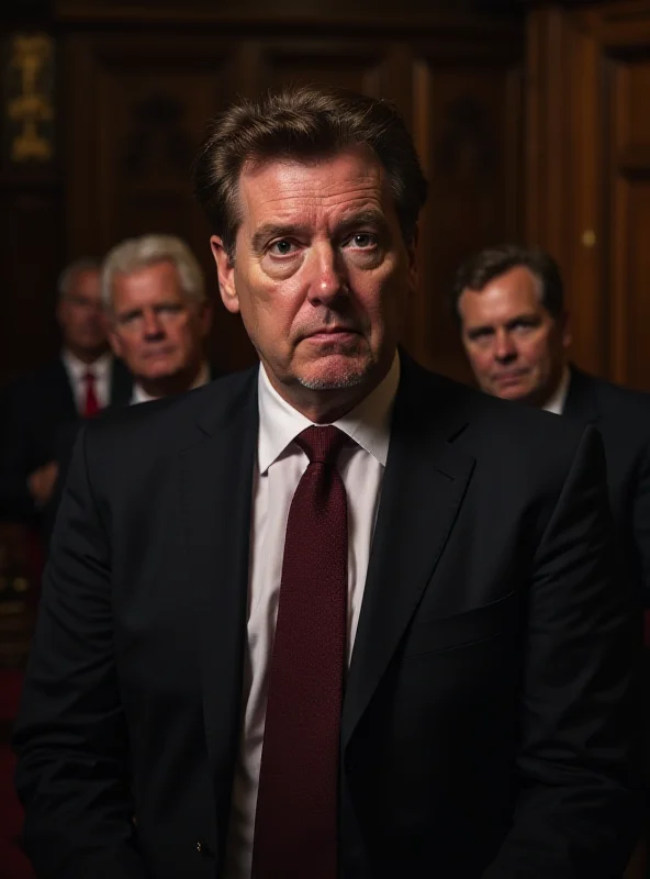 Image of Keir Starmer addressing Parliament, looking concerned, with backbenchers behind him looking disgruntled.