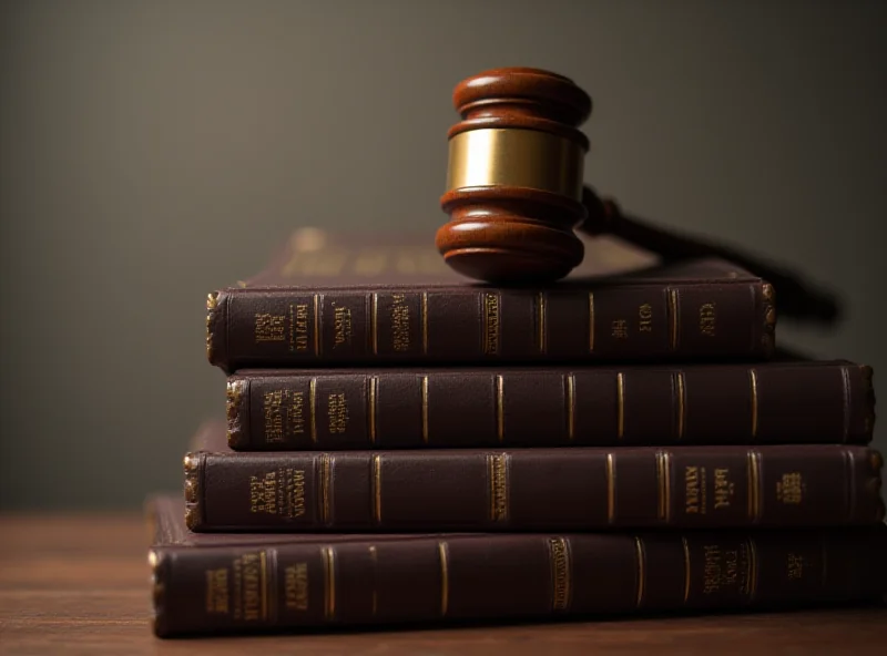 A gavel resting on a stack of law books, symbolizing the judicial process