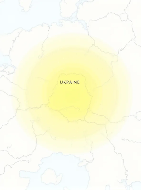 A map of Europe highlighting Ukraine.