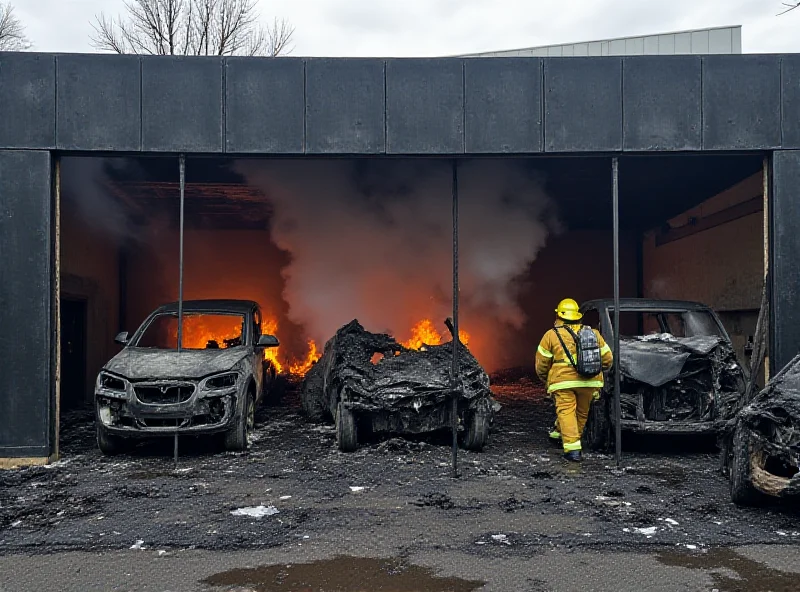 Burnt Tesla Showroom in France