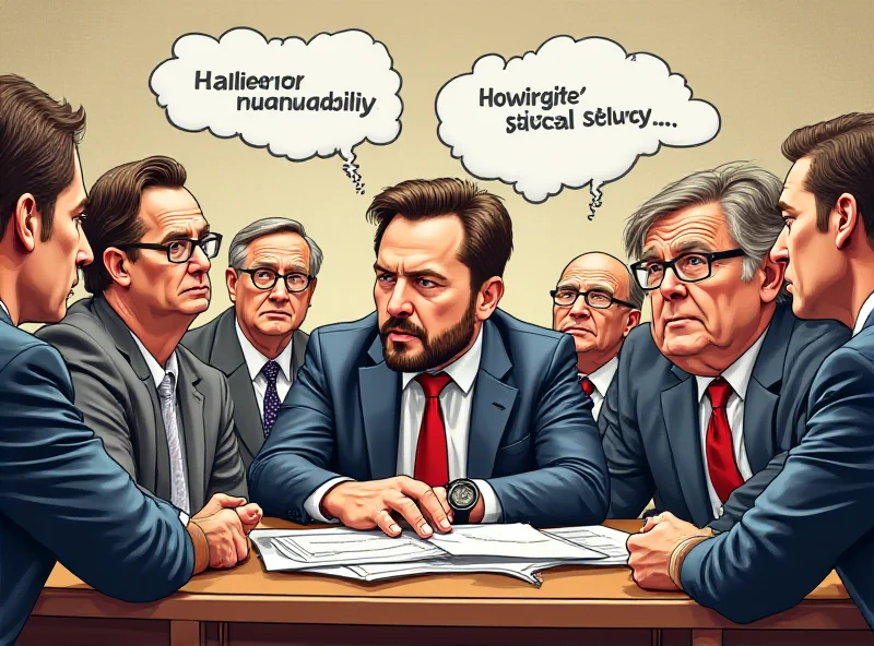 Illustration of Czech politicians debating Musk's management style.