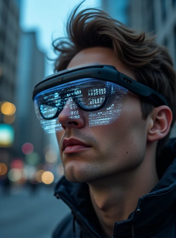 Close-up of a person wearing Tecno AI Glasses Pro, showcasing the augmented reality display.