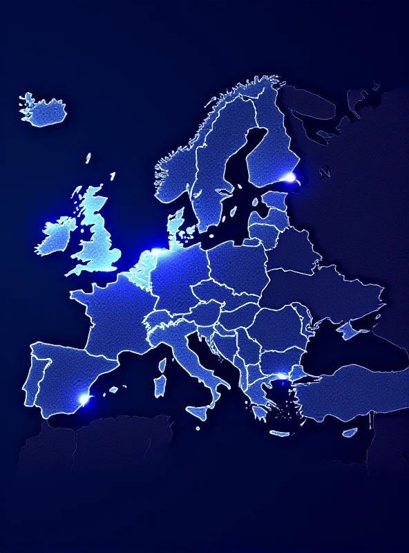 A map of Europe with glowing lines connecting major cities, representing iFlyTek's expansion plans.