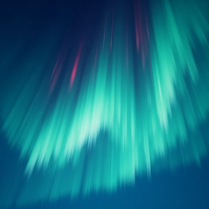 A close-up illustration of the aurora borealis, focusing on the white streaks. The illustration highlights the differences between the white streaks and the traditional green and red colors of the aurora, emphasizing the unique characteristics of the phenomenon.