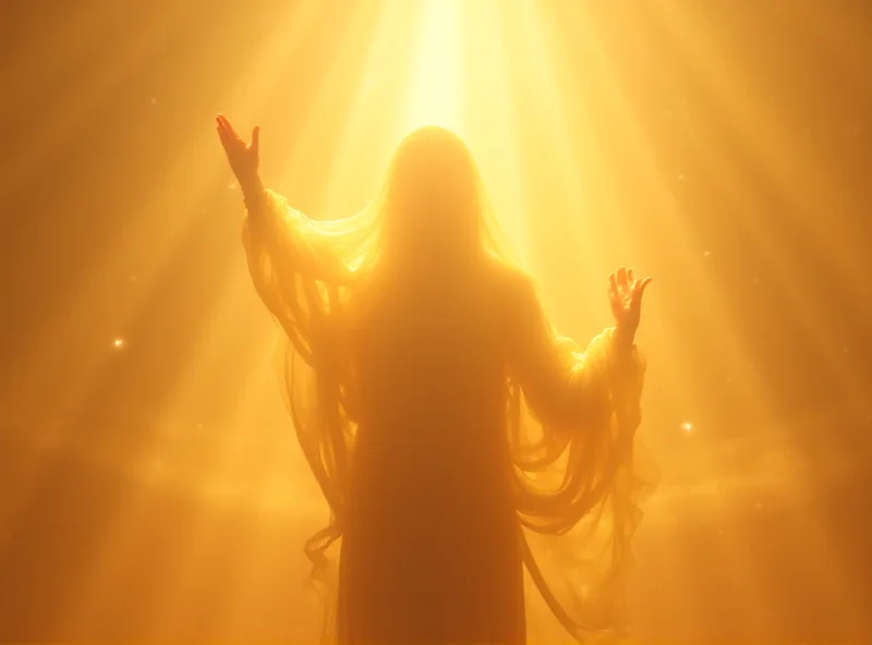 Abstract image of a figure bathed in light, representing empowerment.