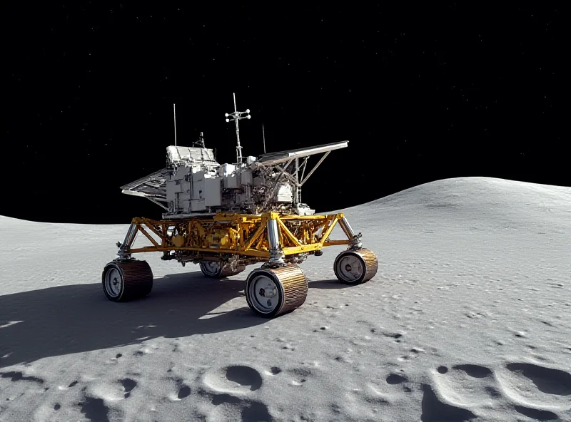 Illustration of the IM-2 lunar lander on the moon's surface.