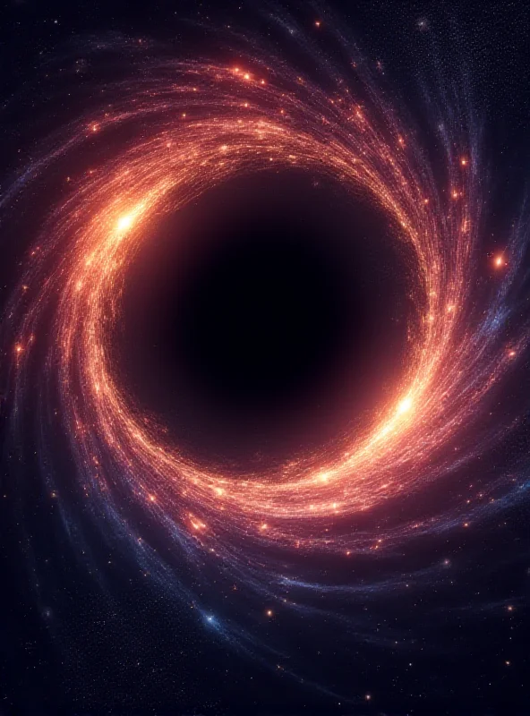 Artistic rendering of a black hole warping spacetime.