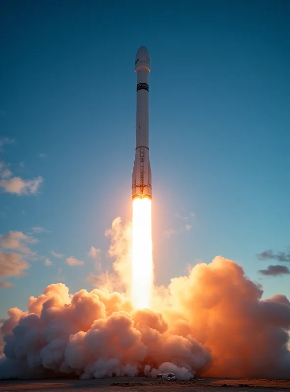 A SpaceX Falcon 9 rocket launching a lunar lander towards the Moon.