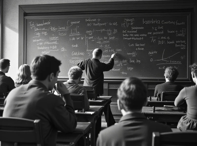 A vintage photo of students in an economics classroom in Australia.