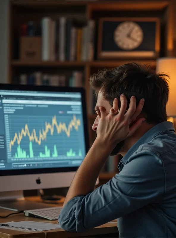 A stressed person looking at a computer screen with mortgage information.