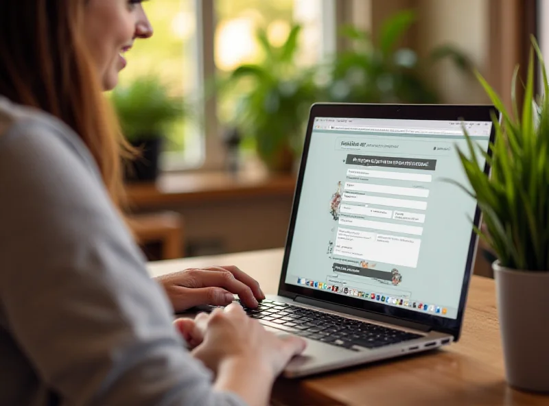 A person making a donation online on a laptop.