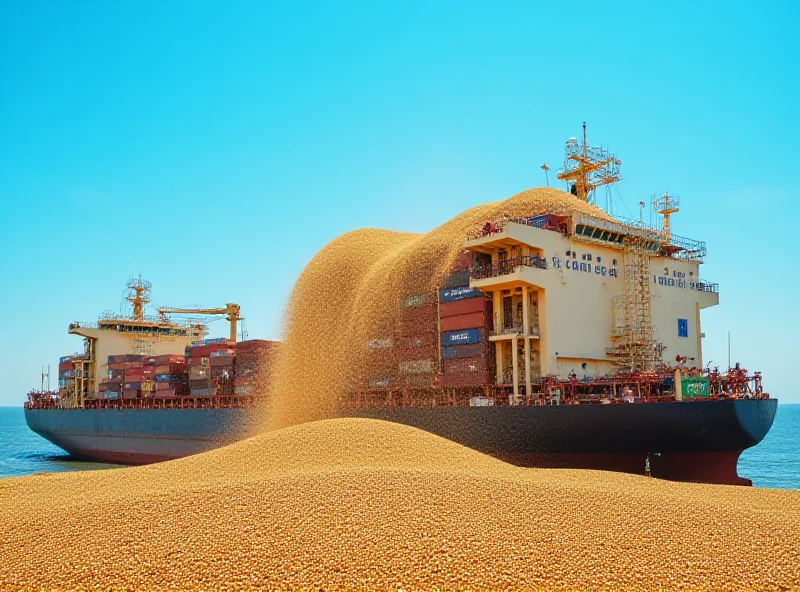 Image of Brazilian soybeans being loaded for export