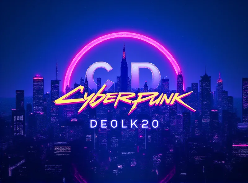 A stylized image of the CD Projekt logo with a futuristic cityscape in the background.