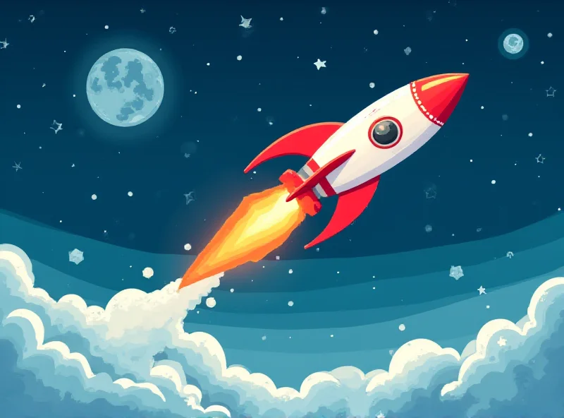 Illustration of a rocket ship shooting for the moon, representing high-risk, high-reward investments.