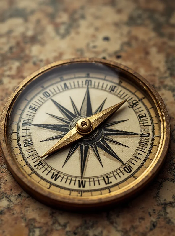 A compass pointing towards wealth, surrounded by symbols of the stock market, tariffs, and AI, representing guidance in navigating the investment landscape.