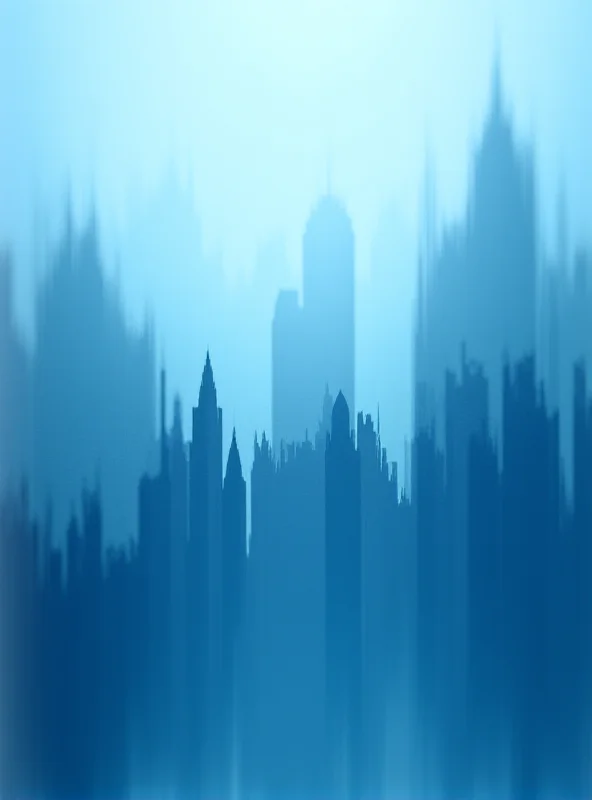 A graph depicting market volatility with upward and downward spikes, set against a blurred cityscape background.