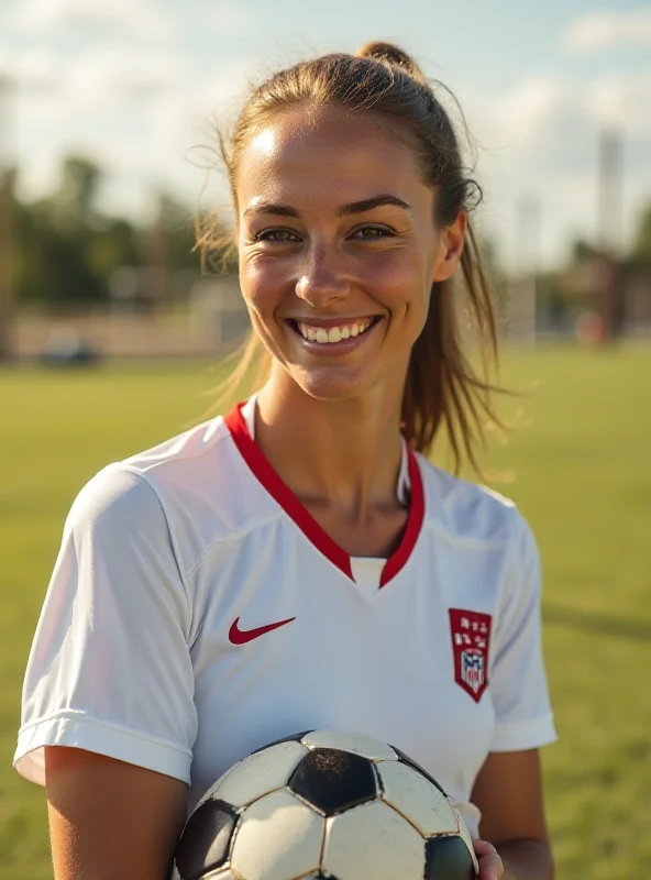 Sophia Wilson smiling and holding a soccer ball.