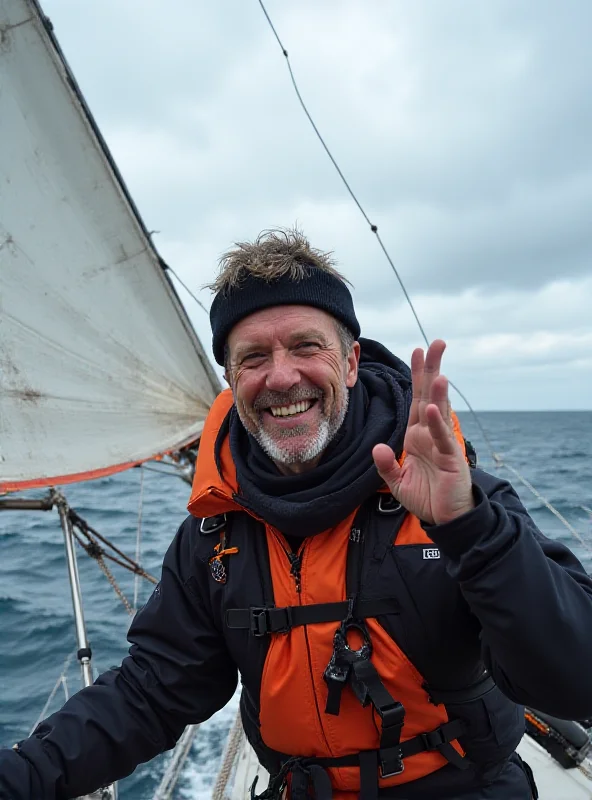 Photo of Boris Herrmann smiling on his boat during the Vendée Globe