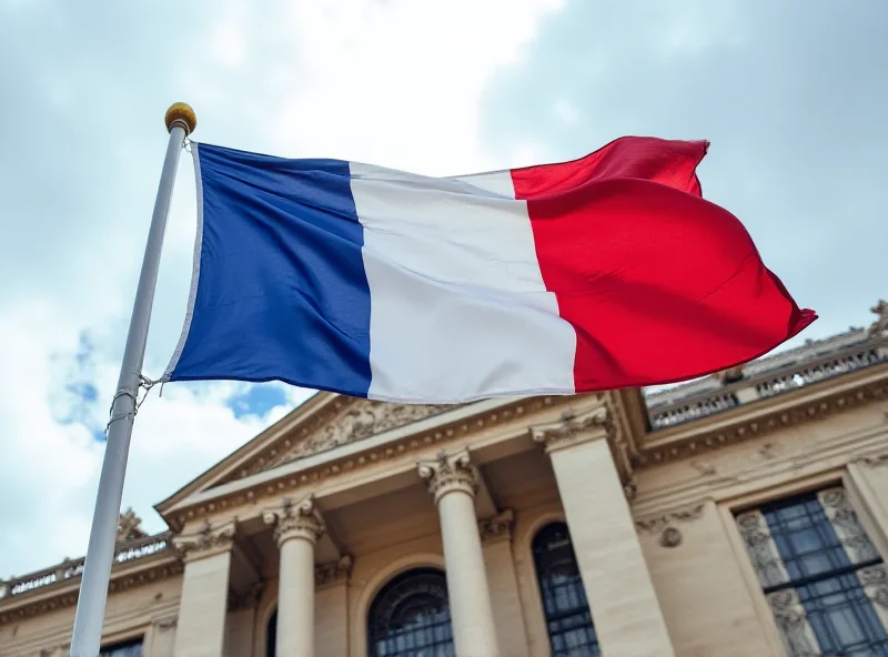 French flag waving in front of the Constitutional Council building