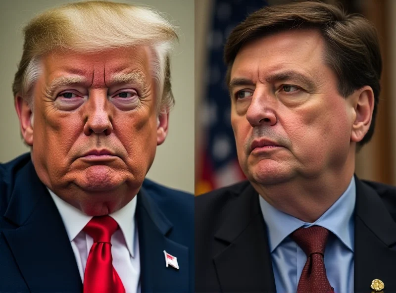 A split image showing Donald Trump and Volodymyr Zelenskiy looking serious.