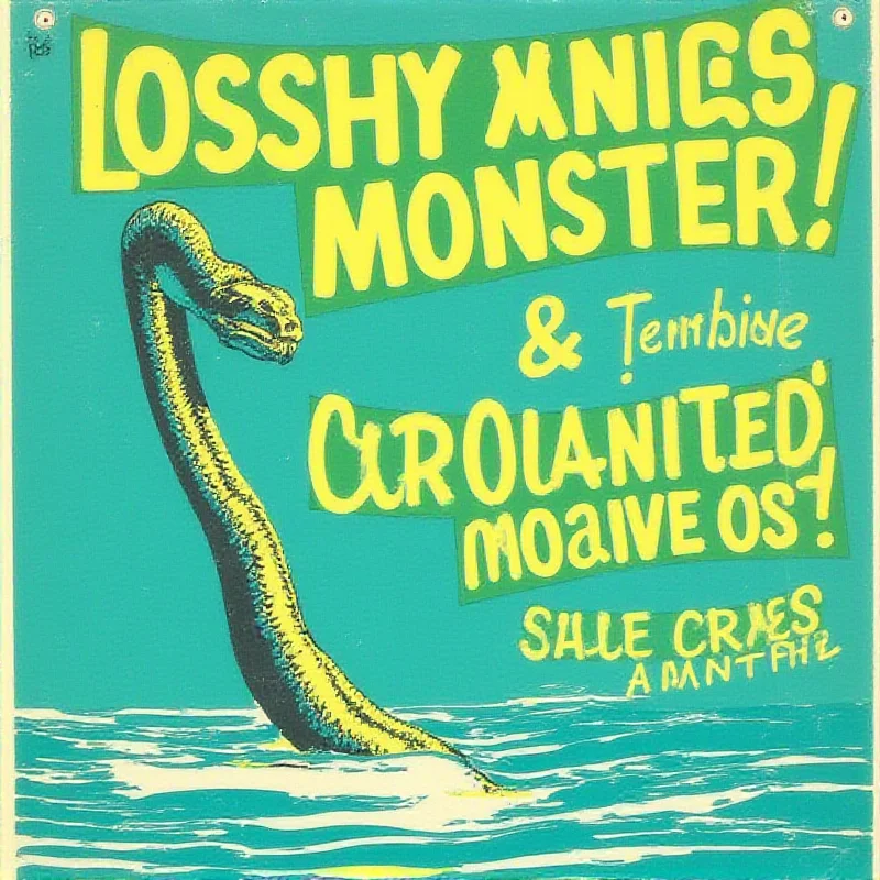 A vintage poster advertising tours of Loch Ness to search for the Loch Ness Monster.