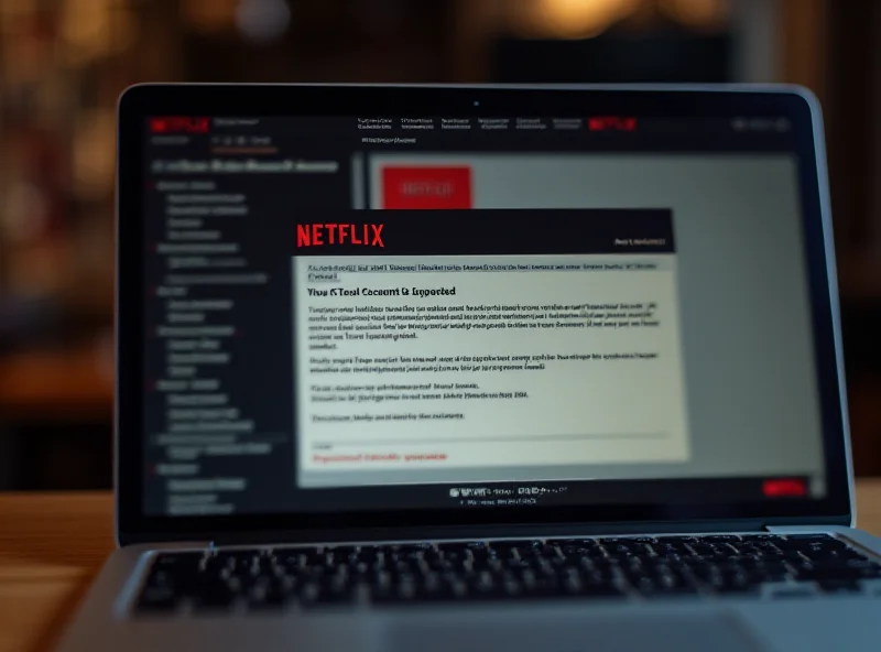 Example of a phishing email claiming to be from Netflix on a laptop screen.