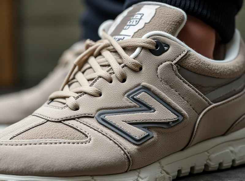 A close up shot of the New Balance 9060 sneaker, showcasing its intricate design and quality materials.