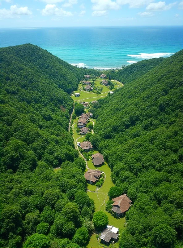 Aerial view of Tiendanite, New Caledonia.