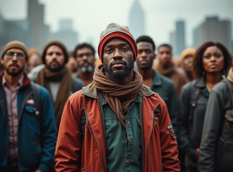 A diverse group of workers standing together, symbolizing solidarity and improved worker rights.