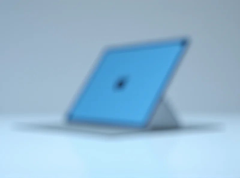 Close up of the new iPad Air in blue, showcasing its slim design and vibrant display.