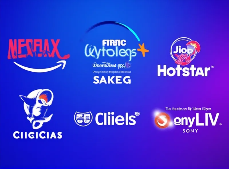 Collage of streaming service logos like Netflix, Prime Video, JioHotstar, and SonyLIV