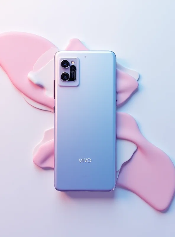 A stylish render of the Vivo V50, showcasing its color options and design elements.