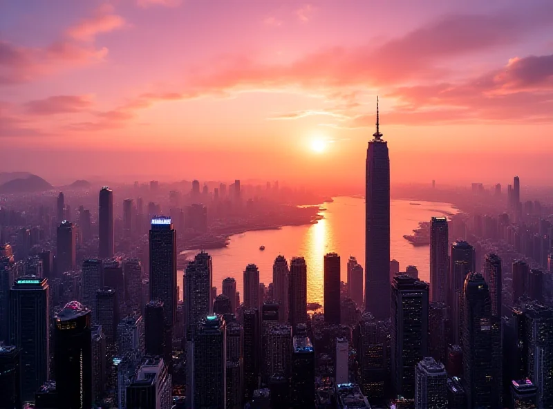 Hong Kong skyline at sunset