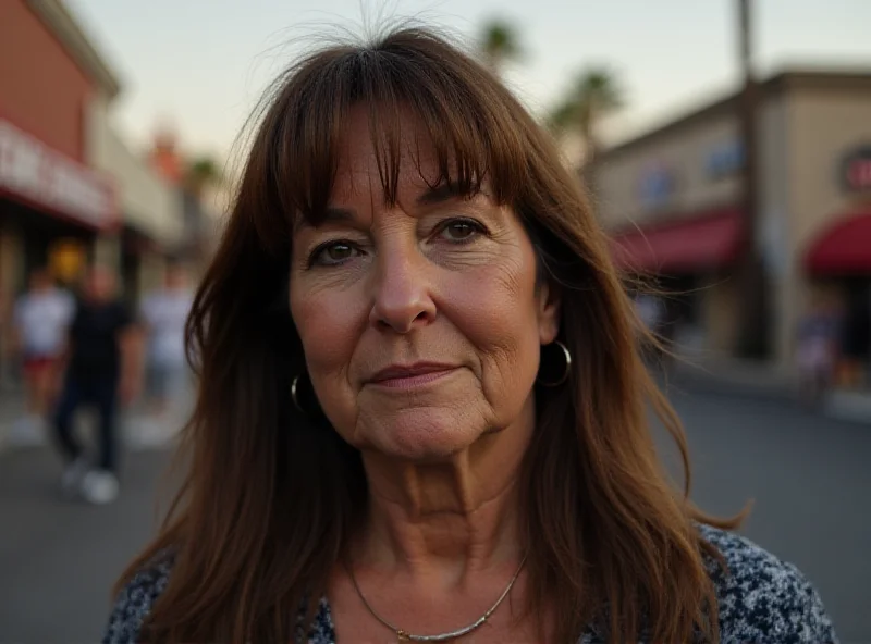 Tammi Menendez looking downcast in a public setting in Las Vegas.