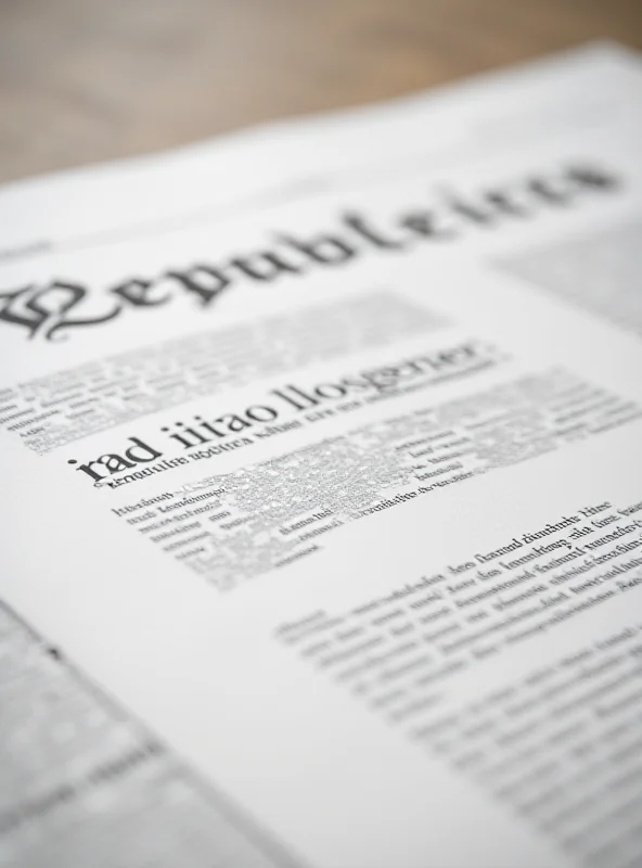 Close-up of a newspaper page, highlighting the new font and layout of Repubblica.